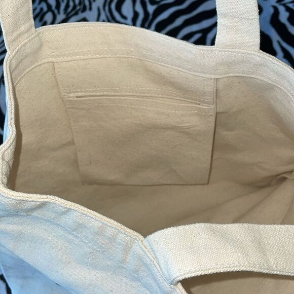 New Eccolo gold lettering bride to be heart simple beige canvas mini tote bag - Picture 6 of 10